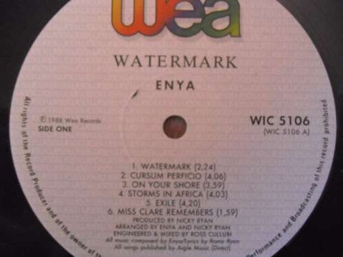 ENYA - WATERMARK VINYL, LP, RECORD.